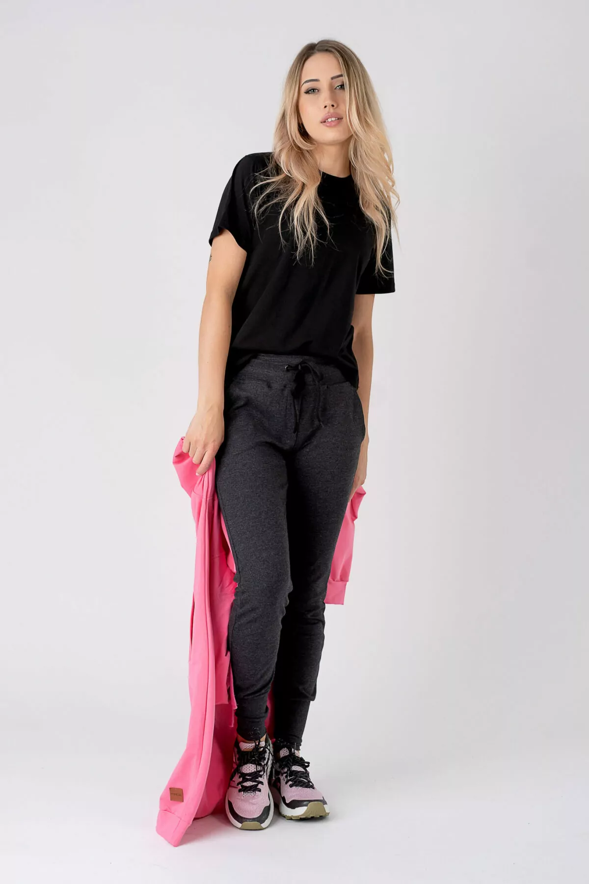 T-shirt damski oversize czarny bawełna
