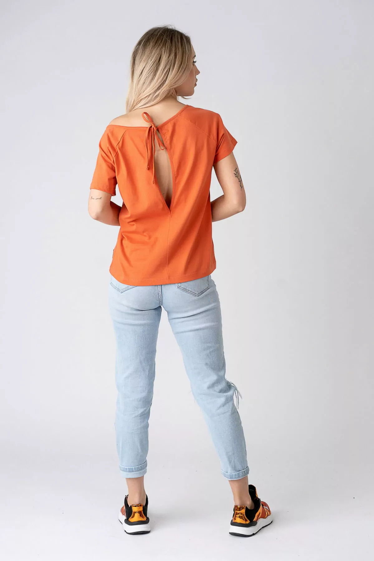 Bluzka damska koszulka pomarańczowa
