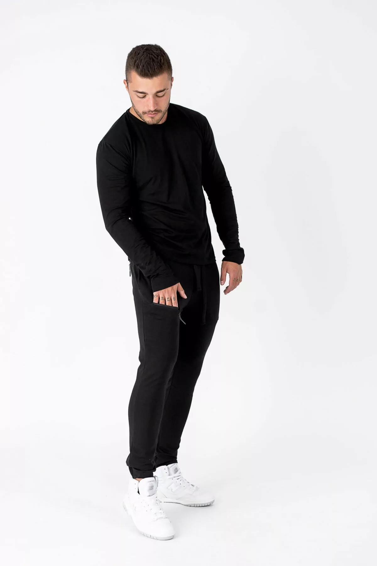 Spodnie męskie jogger czarne casual