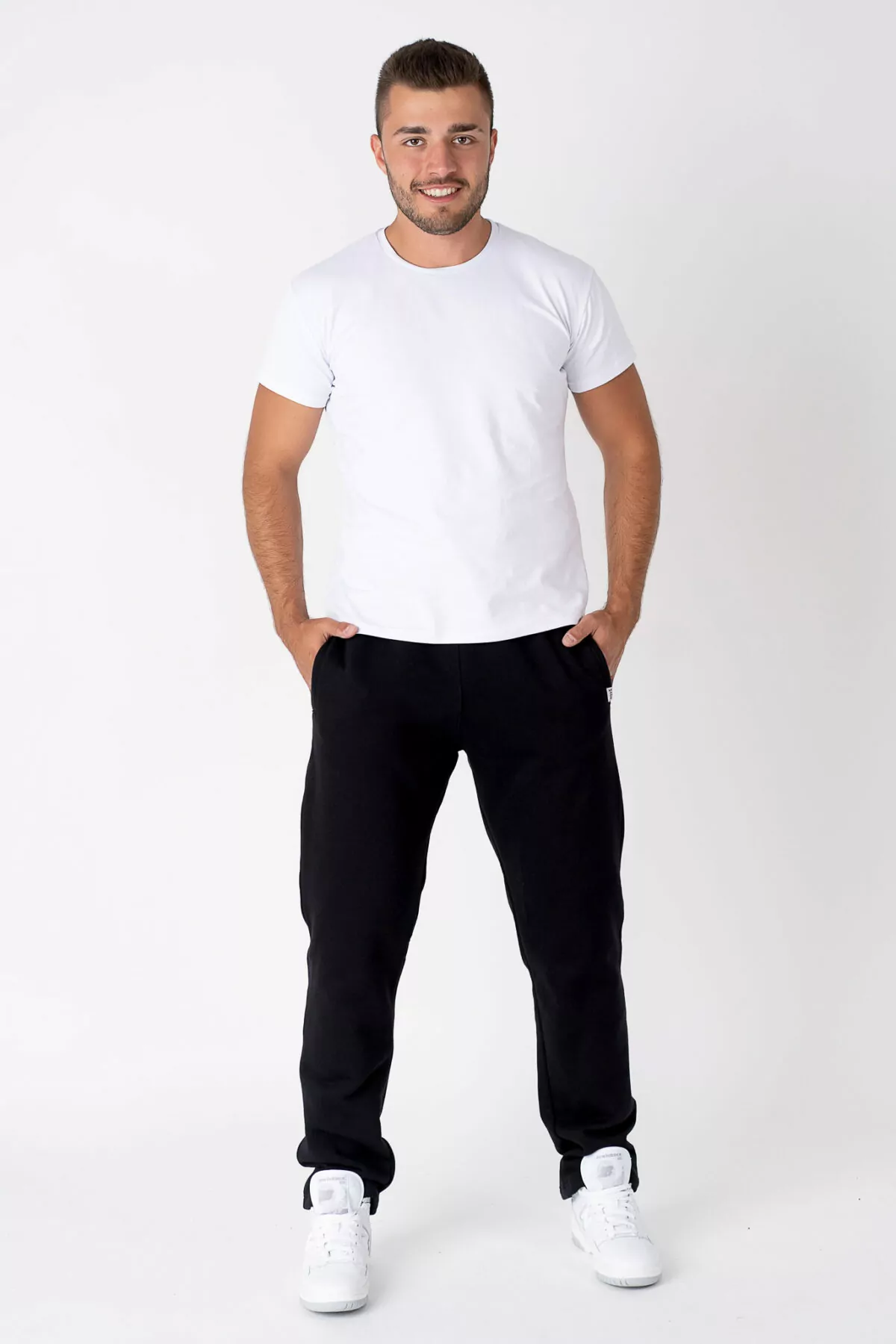 T-shirt męski biały z krótkim rękawem bawełna super jakość